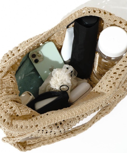 flower(フラワー)の「パネルレースバッグ(かごバッグ・レディース・ブラウン/アイボリー・FREE)」の20枚目の写真