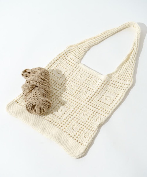 flower(フラワー)の「パネルレースバッグ(かごバッグ・レディース・ブラウン/アイボリー・FREE)」の22枚目の写真