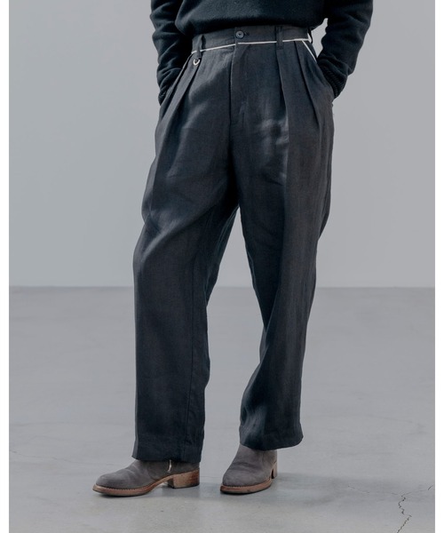 uniform experiment（ユニフォームエクスペリメント）の「BRUSHED LINEN CUT-OFF PANTS（その他パンツ・メンズ・ブラック/ブラウン・3/2/4/1）」の3枚目の写真