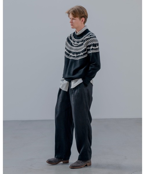 uniform experiment（ユニフォームエクスペリメント）の「BRUSHED LINEN CUT-OFF PANTS（その他パンツ・メンズ・ブラック/ブラウン・3/2/4/1）」の4枚目の写真