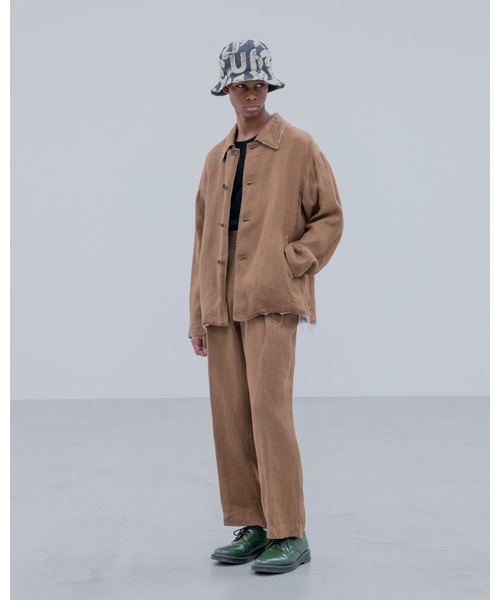 uniform experiment（ユニフォームエクスペリメント）の「BRUSHED LINEN CUT-OFF PANTS（その他パンツ・メンズ・ブラック/ブラウン・3/2/4/1）」の6枚目の写真