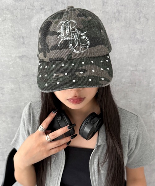 WEGO(ウィゴー)の「WEGO/ロゴラインストーンキャップ(キャップ・レディース・その他1/ライトピンク/ブラック・FREE)」の3枚目の写真