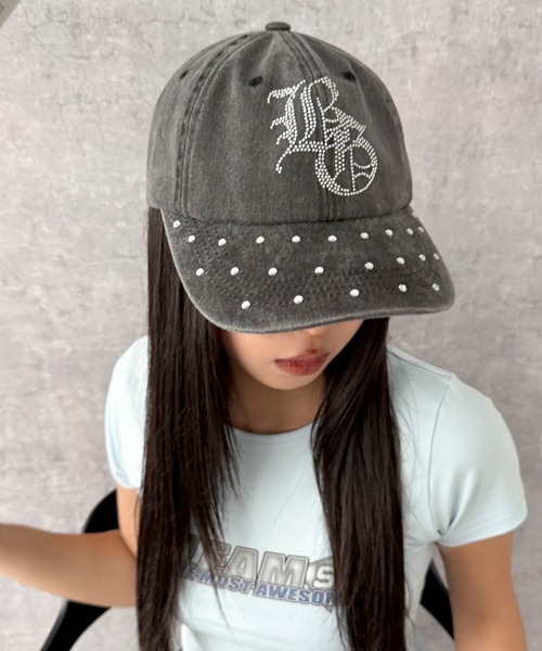 WEGO(ウィゴー)の「WEGO/ロゴラインストーンキャップ(キャップ・レディース・その他1/ライトピンク/ブラック・FREE)」の14枚目の写真