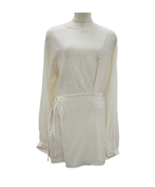Reurie'(レウリィ)の「ウエストマークブラウス/waist mark blouse アイボリー ブラック カジュアル フェミニン レイヤード風 デザイントップス(シャツ/ブラウス・レディース・アイボリー/ブラック・FREE)」の6枚目の写真