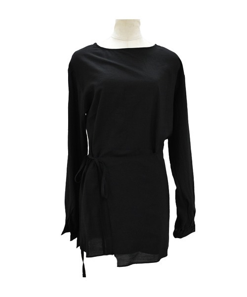 Reurie'(レウリィ)の「ウエストマークブラウス/waist mark blouse アイボリー ブラック カジュアル フェミニン レイヤード風 デザイントップス(シャツ/ブラウス・レディース・アイボリー/ブラック・FREE)」の7枚目の写真