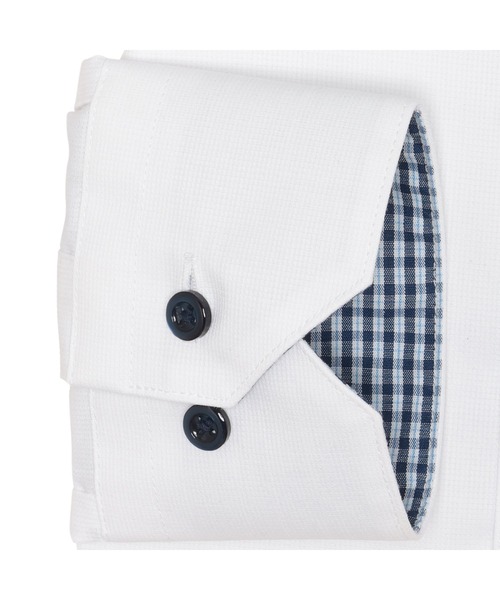 TOKYO SHIRTS(トウキョウシャツ)の「形態安定ノンアイロン ボタンダウン 長袖ビジネスワイシャツ(大きいサイズ・長いサイズ)(ビジネスシャツ・メンズ・ホワイト・首回り39cm-裄丈88cm/首回り41cm-裄丈90cm/首回り42cm-裄丈90cm/首回り43cm-裄丈90cm/首回り45cm-裄丈82cm/首回り45cm-裄丈86cm/首回り45cm-裄丈90cm/首回り47cm-裄丈86cm/首回り47cm-裄丈90cm)」の3枚目の写真