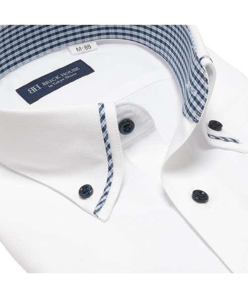 TOKYO SHIRTS(トウキョウシャツ)の「形態安定ノンアイロン ボタンダウン 長袖ビジネスワイシャツ(大きいサイズ・長いサイズ)(ビジネスシャツ・メンズ・ホワイト・首回り39cm-裄丈88cm/首回り41cm-裄丈90cm/首回り42cm-裄丈90cm/首回り43cm-裄丈90cm/首回り45cm-裄丈82cm/首回り45cm-裄丈86cm/首回り45cm-裄丈90cm/首回り47cm-裄丈86cm/首回り47cm-裄丈90cm)」の2枚目の写真