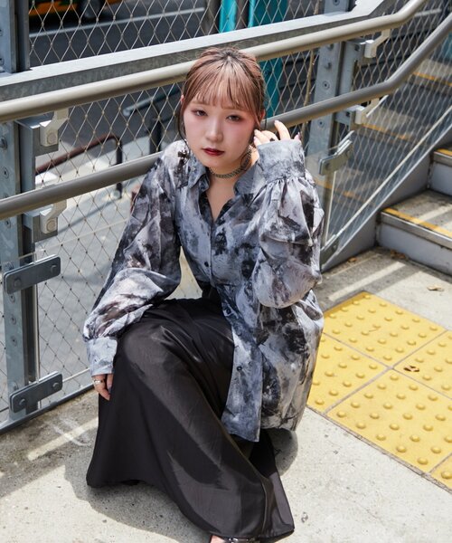 Mavie..7】シアー柄シャツ（シャツ/ブラウス）｜Mavie..7