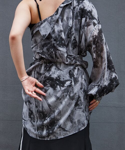 【新品】Mavie...7シアー柄シャツ Mavie..7】シアー柄シャツ（シャツ/ブラウス）｜Mavie..7