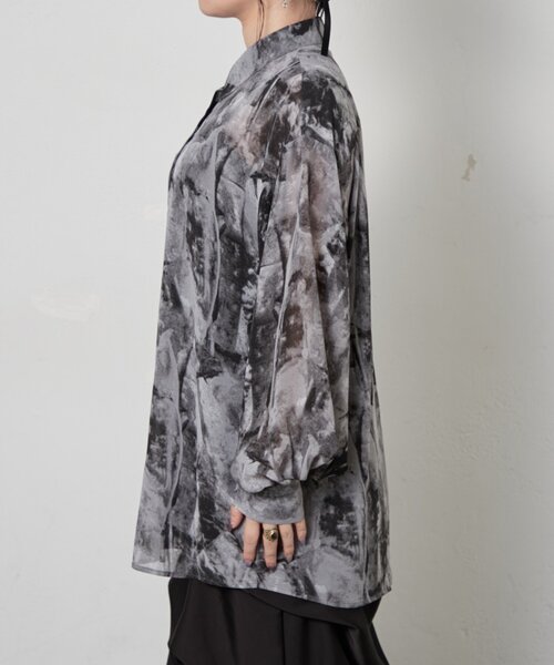【新品】Mavie...7シアー柄シャツ Mavie..7】シアー柄シャツ（シャツ/ブラウス）｜Mavie..7