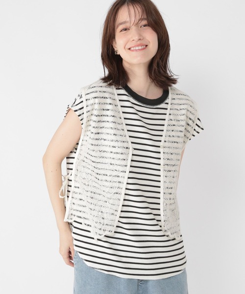 studio CLIP（スタディオクリップ）の「コードレースジレ（ベスト・レディース・ブラック/アイボリー・FREE）」の10枚目の写真