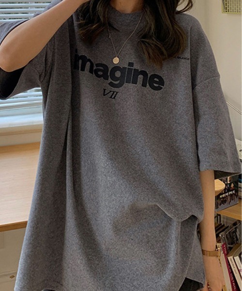 kirakiraShop(キラキラショップ)の「半袖 ロゴ デザイン Tシャツ(Tシャツ/カットソー・レディース・グレー/ブラック/ホワイト・FREE)」の8枚目の写真