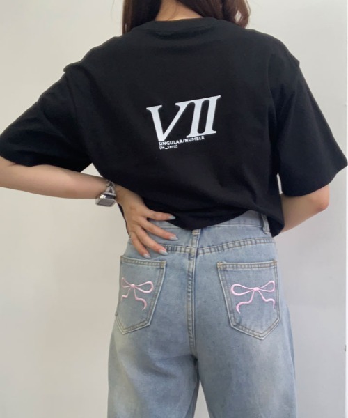 kirakiraShop(キラキラショップ)の「半袖 ロゴ デザイン Tシャツ(Tシャツ/カットソー・レディース・グレー/ブラック/ホワイト・FREE)」の16枚目の写真