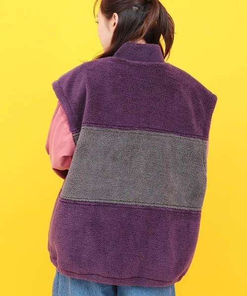 チチカカ（チチカカ）の「Orale! カラー切替ボアベスト（その他アウター・レディース・ブラック/パープル・FREE）」の6枚目の写真