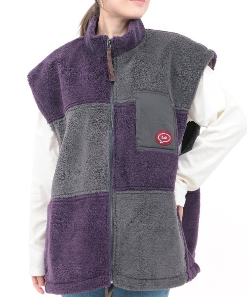 チチカカ（チチカカ）の「Orale! カラー切替ボアベスト（その他アウター・レディース・ブラック/パープル・FREE）」の9枚目の写真