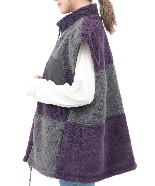 チチカカ（チチカカ）の「Orale! カラー切替ボアベスト（その他アウター・レディース・ブラック/パープル・FREE）」の11枚目の写真