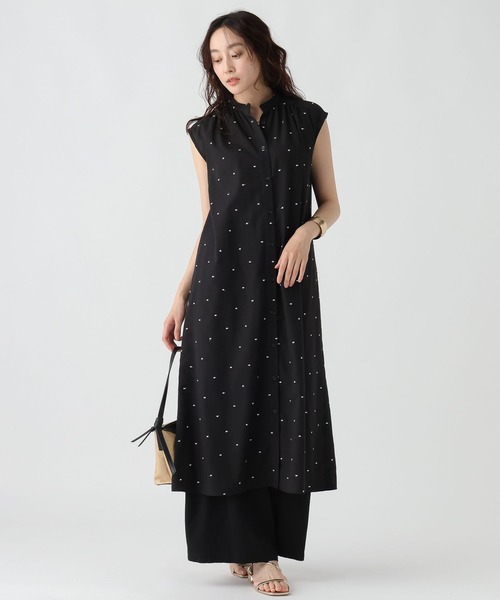 Elura（エルーラ）の「刺繍ドットシャツワンピース＜低身長サイズあり＞/491493（ワンピース・レディース・ブラック/ライトブルー・FREE）」の16枚目の写真