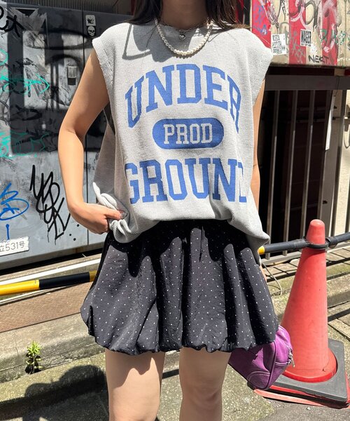 RePRODUCTION LABEL（リプロダクションレーベル）の「【RePRODUCTION LABEL / リプロダクションレーベル】アソートヴィンテージフェードノースリーブサーマル（タンクトップ・レディース・チャコールグレー/パープル/グレー/ダークグレー・FREE）」の7枚目の写真