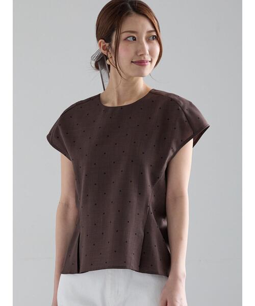 Te chichi（テチチ）の「リネンライクドットブラウス（シャツ/ブラウス・レディース・ブラウン/ブラック・F）」の5枚目の写真