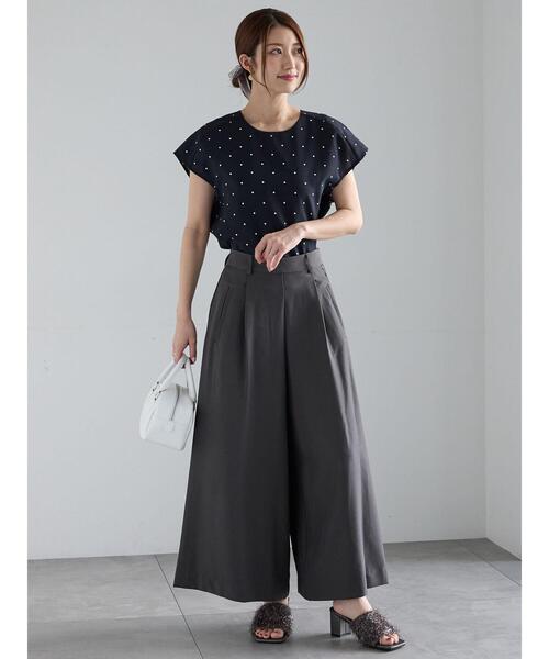 Te chichi（テチチ）の「リネンライクドットブラウス（シャツ/ブラウス・レディース・ブラウン/ブラック・F）」の7枚目の写真