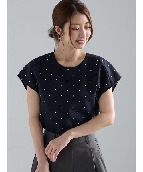 Te chichi（テチチ）の「リネンライクドットブラウス（シャツ/ブラウス・レディース・ブラウン/ブラック・F）」の8枚目の写真