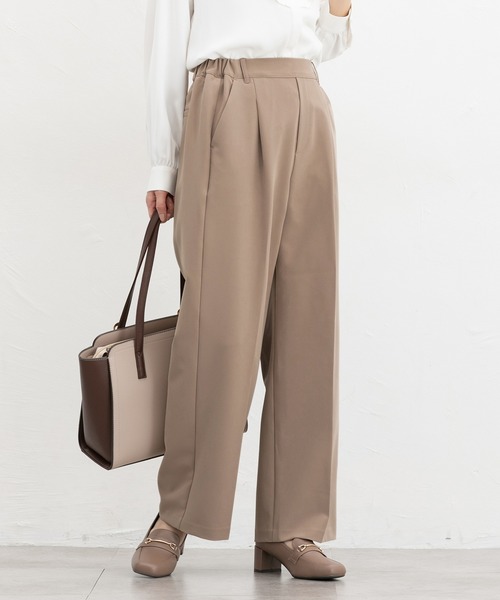 Honeys(ハニーズ)の「【美ージー・ストレッチ・マシンウォッシャブル・イージーケア】美ージーストレート(股下65cm)(スラックス・レディース・ブラック/ブラウン/ネイビー/ダークベージュ/ヘザーチャコール・3L/S/M/LL/L/SS)」の4枚目の写真