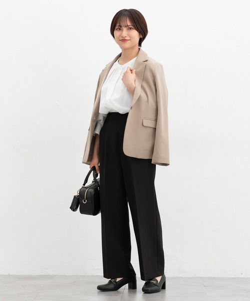 Honeys(ハニーズ)の「【美ージー・ストレッチ・マシンウォッシャブル・イージーケア】美ージーストレート(股下65cm)(スラックス・レディース・ブラック/ブラウン/ネイビー/ダークベージュ/ヘザーチャコール・3L/S/M/LL/L/SS)」の7枚目の写真