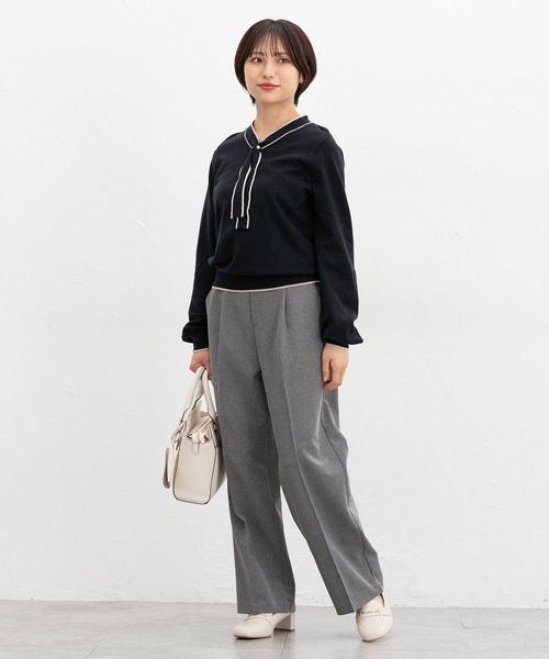 Honeys(ハニーズ)の「【美ージー・ストレッチ・マシンウォッシャブル・イージーケア】美ージーストレート(股下65cm)(スラックス・レディース・ブラック/ブラウン/ネイビー/ダークベージュ/ヘザーチャコール・3L/S/M/LL/L/SS)」の11枚目の写真