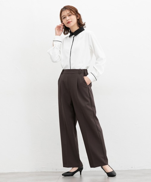 Honeys(ハニーズ)の「【美ージー・ストレッチ・マシンウォッシャブル・イージーケア】美ージーストレート(股下65cm)(スラックス・レディース・ブラック/ブラウン/ネイビー/ダークベージュ/ヘザーチャコール・3L/S/M/LL/L/SS)」の13枚目の写真