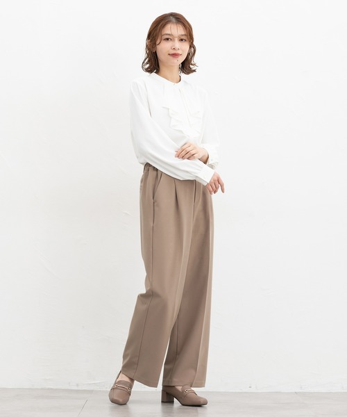 Honeys(ハニーズ)の「【美ージー・ストレッチ・マシンウォッシャブル・イージーケア】美ージーストレート(股下65cm)(スラックス・レディース・ブラック/ブラウン/ネイビー/ダークベージュ/ヘザーチャコール・3L/S/M/LL/L/SS)」の16枚目の写真