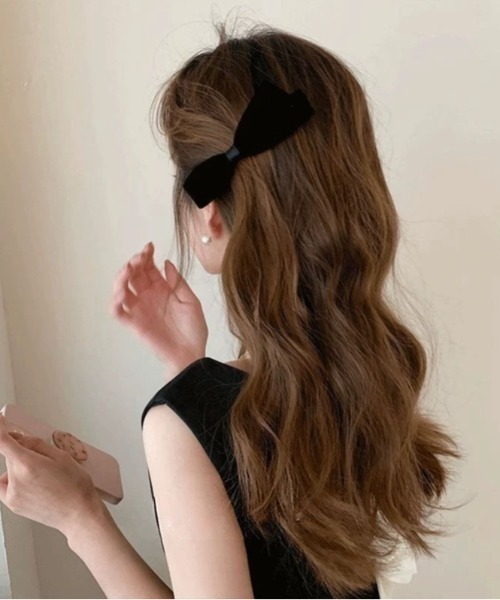 E&C closet…（イーアンドシークローゼット）の「スモールベロアリボンヘアクリップ（バレッタ/ヘアクリップ・レディース・ブラック・フリー）」の20枚目の写真