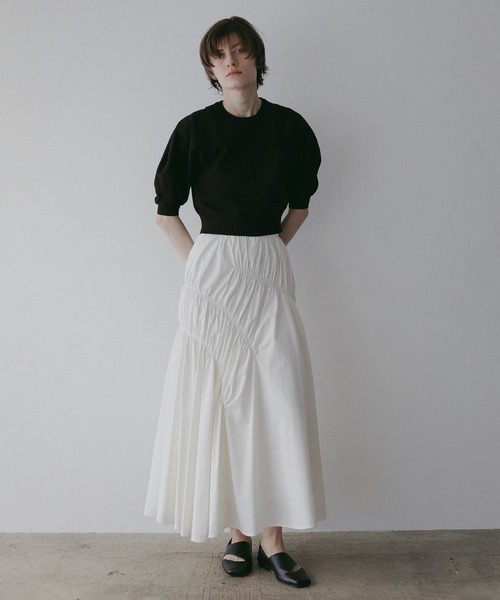 セール】SHIRRING FLARE SKIRT（スカート）｜MANOF（マノフ）の