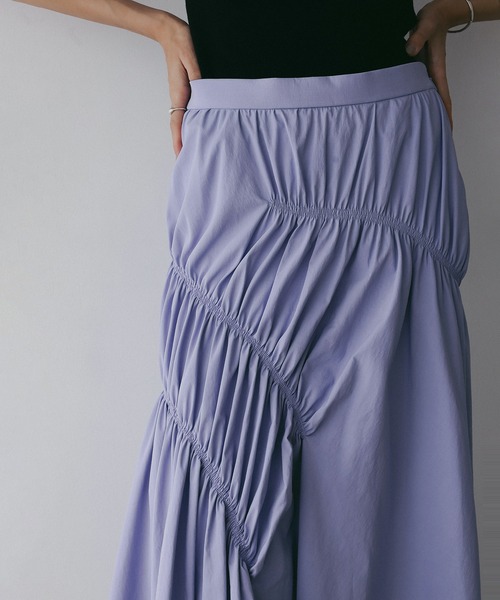 MANOF(マノフ)の「SHIRRING FLARE SKIRT(スカート・レディース・ホワイト/パープル/ネイビー・S/M)」の16枚目の写真
