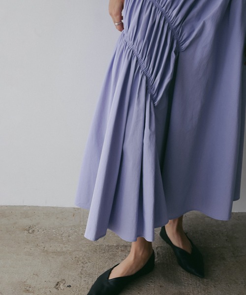MANOF(マノフ)の「SHIRRING FLARE SKIRT(スカート・レディース・ホワイト/パープル/ネイビー・S/M)」の17枚目の写真