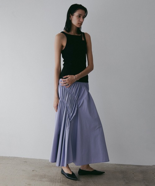 MANOF(マノフ)の「SHIRRING FLARE SKIRT(スカート・レディース・ホワイト/パープル/ネイビー・S/M)」の15枚目の写真