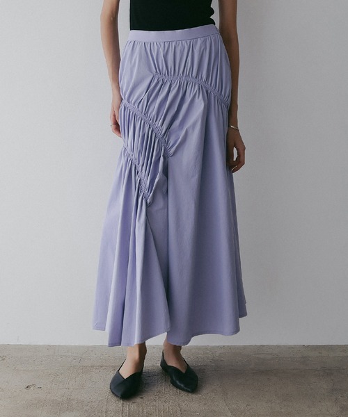 MANOF(マノフ)の「SHIRRING FLARE SKIRT(スカート・レディース・ホワイト/パープル/ネイビー・S/M)」の12枚目の写真