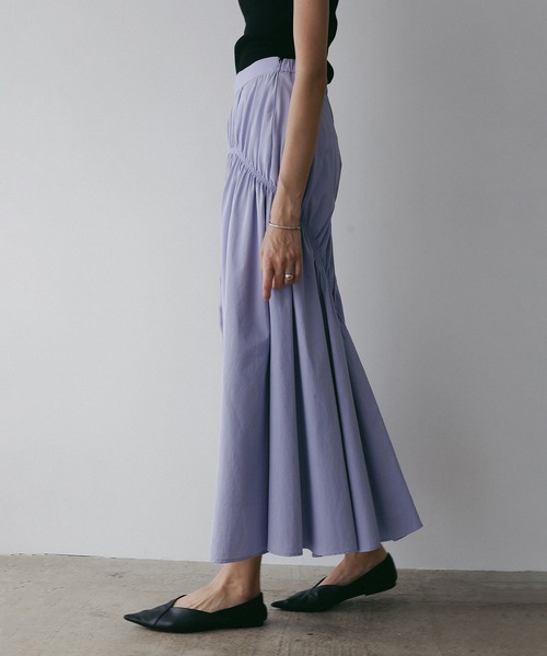 MANOF(マノフ)の「SHIRRING FLARE SKIRT(スカート・レディース・ホワイト/パープル/ネイビー・S/M)」の14枚目の写真