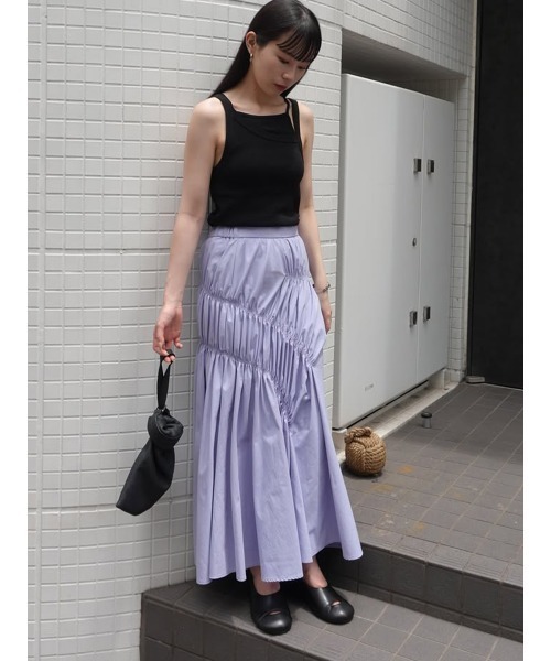 セール】SHIRRING FLARE SKIRT（スカート）｜MANOF（マノフ）の