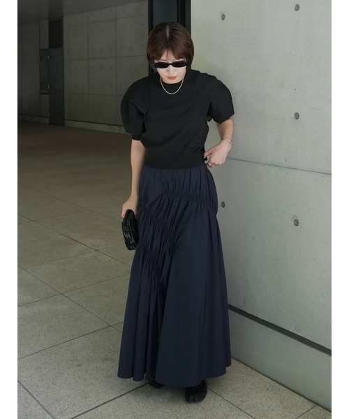 セール】SHIRRING FLARE SKIRT（スカート）｜MANOF（マノフ）の