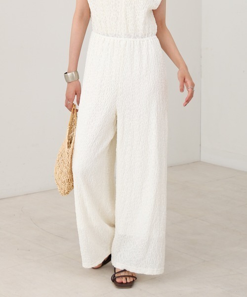 Bab（バブ）の「【低身長向けサイズあり】前後2WAYウェーブ柄シュシュ付ワンピース（つなぎ/オールインワン・レディース・ブラウン/ブラック/アイボリー/A・MEDIUM/SMALL）」の17枚目の写真