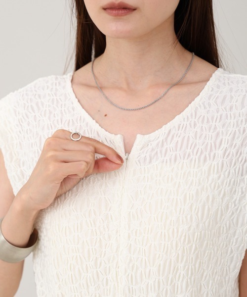 Bab（バブ）の「【低身長向けサイズあり】前後2WAYウェーブ柄シュシュ付ワンピース（つなぎ/オールインワン・レディース・ブラウン/ブラック/アイボリー/A・MEDIUM/SMALL）」の10枚目の写真