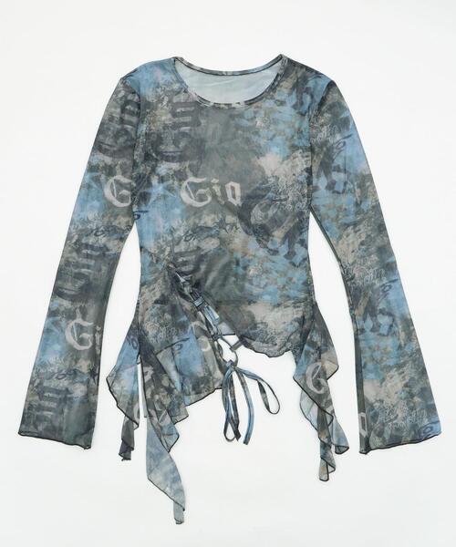 dispark(ディスパーク)の「DISPARK/シアーアシンメトリーTOP(Tシャツ/カットソー・レディース・カーキ・FREE)」の13枚目の写真