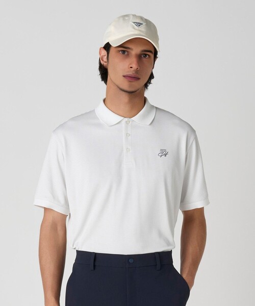 UNITED ARROWS GOLF ポロシャツ L ホワイト セール】メンズ マイクロボーダー ポロシャツ（ポロシャツ）｜UNITED
