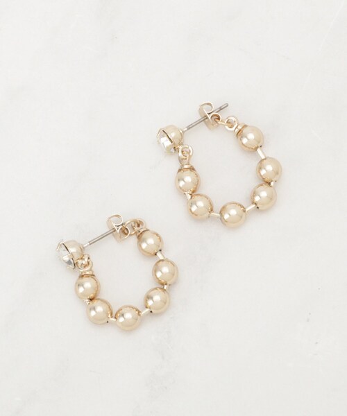 SHOO・LA・RUE（シューラルー）の「【チタンポスト】ボールチェーンピアス（ピアス（両耳用）・レディース・シルバー/ブラック/ゴールド・00）」の3枚目の写真