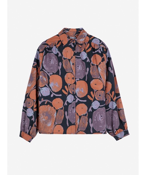 BOBO CHOSES(ボボショーズ)の「Dahlia pattern gathered shirt(シャツ/ブラウス・レディース・ネイビー・S/M/XS/L/XL)」の1枚目の写真