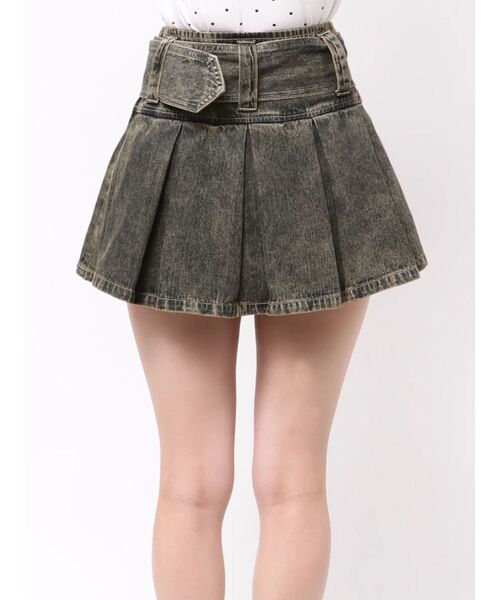 GYDA（ジェイダ）の「ハイウエストWIDE BELTプリーツデニムスカートライクショートパンツ（デニムスカート・レディース・ライトブルー/インディゴブルー/その他1・SMALL/MEDIUM）」の16枚目の写真