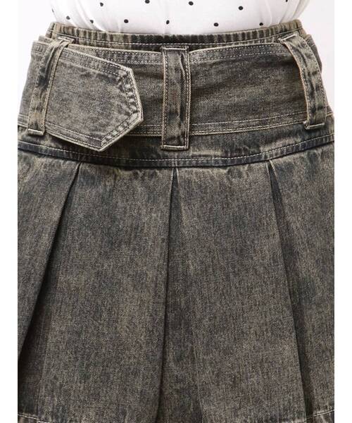 GYDA（ジェイダ）の「ハイウエストWIDE BELTプリーツデニムスカートライクショートパンツ（デニムスカート・レディース・ライトブルー/インディゴブルー/その他1・SMALL/MEDIUM）」の17枚目の写真