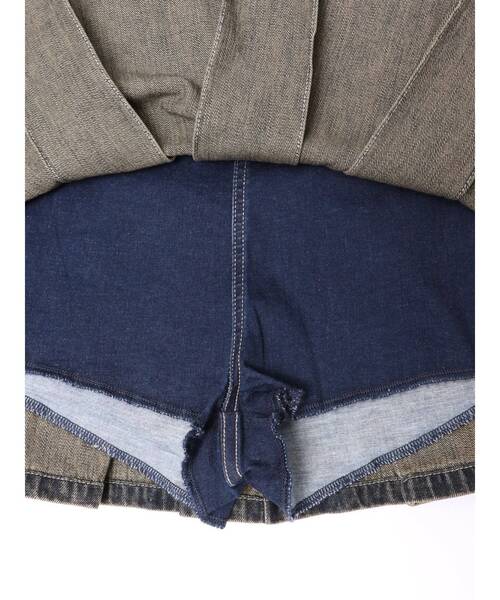 GYDA（ジェイダ）の「ハイウエストWIDE BELTプリーツデニムスカートライクショートパンツ（デニムスカート・レディース・ライトブルー/インディゴブルー/その他1・SMALL/MEDIUM）」の20枚目の写真