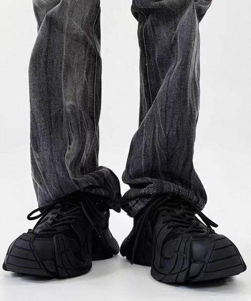 .KOM（ドットコム）の「『.KOM/ドットケーオーエム』ウェーブソールダッドスニーカー【Y】【CN】（スニーカー・メンズ・ブラック/ホワイト/グレー・25cm/26cm/27cm）」の6枚目の写真