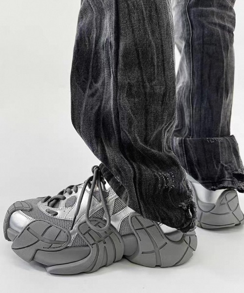 .KOM（ドットコム）の「『.KOM/ドットケーオーエム』ウェーブソールダッドスニーカー【Y】【CN】（スニーカー・メンズ・ブラック/ホワイト/グレー・25cm/26cm/27cm）」の9枚目の写真